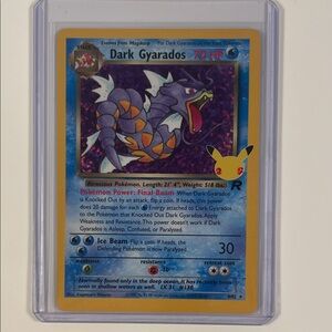 Pokemon Dark Gyarados Trading Card - Blue and Yellow